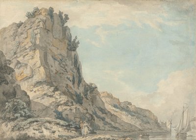 Roccia di San Vincenzo, Clifton, Bristol con la casa della sorgente di Hotwells in lontananza da Francis Wheatley
